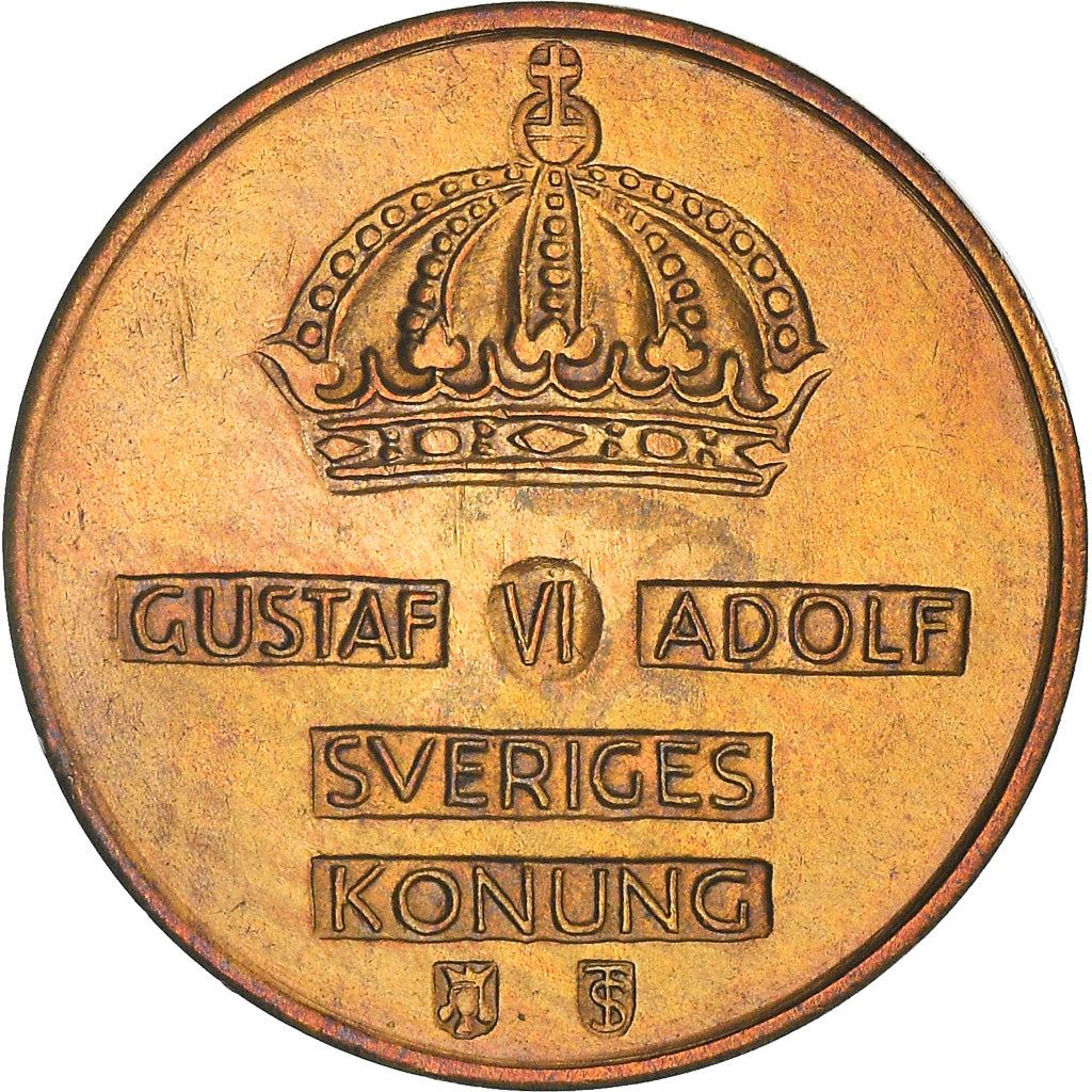 Swedish Coin 2 Öre | Gustaf VI Adolf | Crown | Sweden | 1952 - 1971