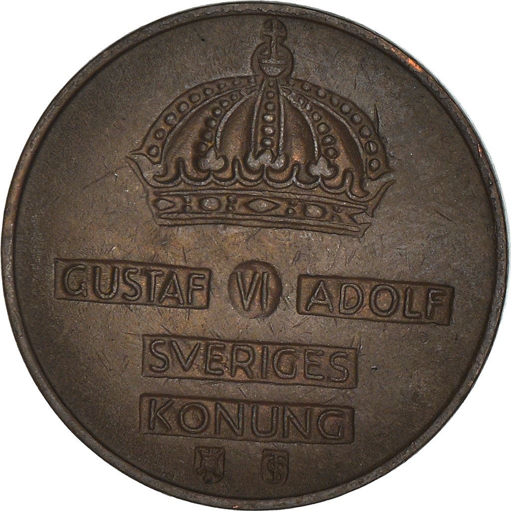 Swedish Coin 2 Öre | Gustaf VI Adolf | Crown | Sweden | 1952 - 1971