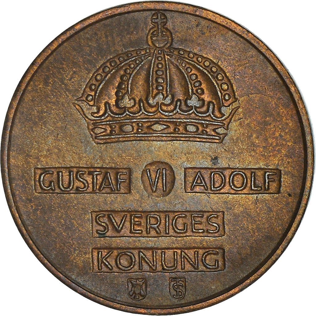 Swedish Coin 2 Öre | Gustaf VI Adolf | Crown | Sweden | 1952 - 1971