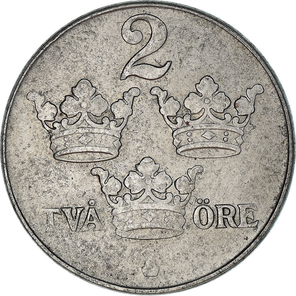 Swedish Coin 2 Öre | King Gustaf V | Sweden | 1942 - 1950