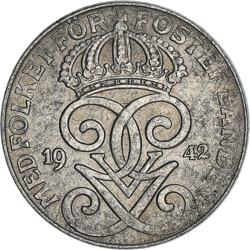 Swedish Coin 2 Öre | King Gustaf V | Sweden | 1942 - 1950