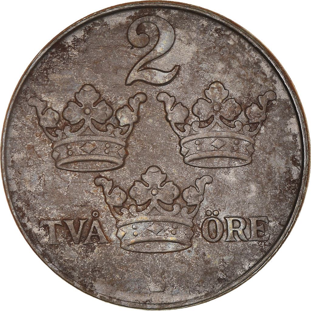 Swedish Coin 2 Öre | King Gustaf V | Sweden | 1942 - 1950