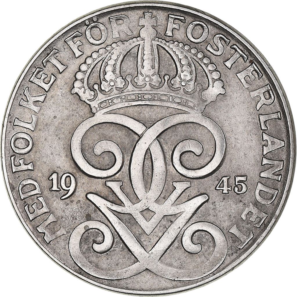 Swedish Coin 2 Öre | King Gustaf V | Sweden | 1942 - 1950