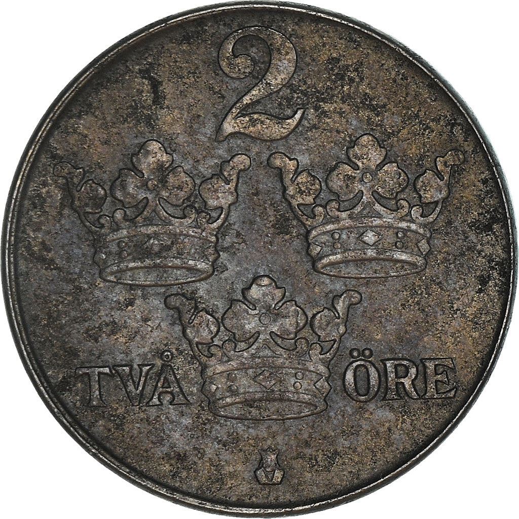 Swedish Coin 2 Öre | King Gustaf V | Sweden | 1942 - 1950