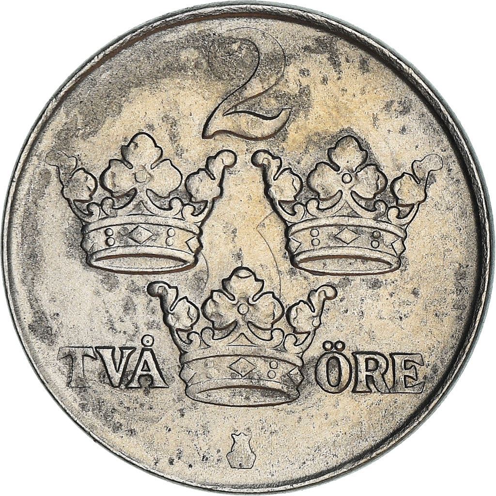 Swedish Coin 2 Öre | King Gustaf V | Sweden | 1942 - 1950