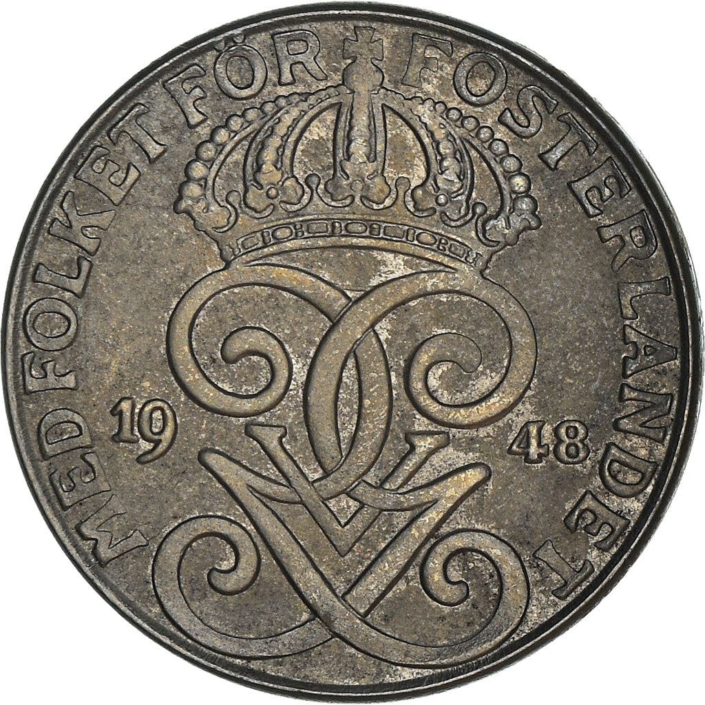 Swedish Coin 2 Öre | King Gustaf V | Sweden | 1942 - 1950