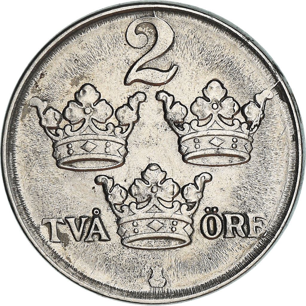 Swedish Coin 2 Öre | King Gustaf V | Sweden | 1942 - 1950