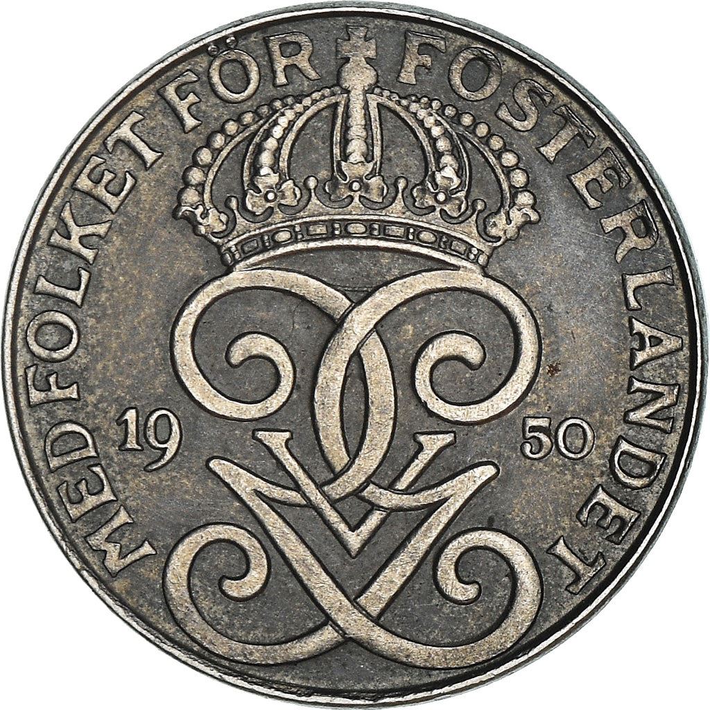 Swedish Coin 2 Öre | King Gustaf V | Sweden | 1942 - 1950