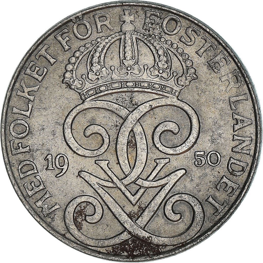 Swedish Coin 2 Öre | King Gustaf V | Sweden | 1942 - 1950