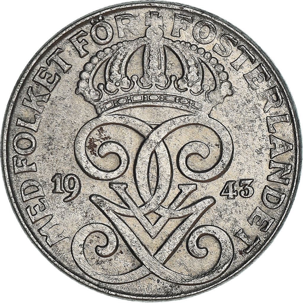 Swedish Coin 2 Öre | King Gustaf V | Sweden | 1942 - 1950