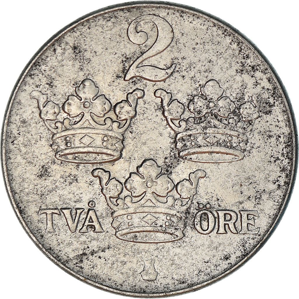 Swedish Coin 2 Öre | King Gustaf V | Sweden | 1942 - 1950