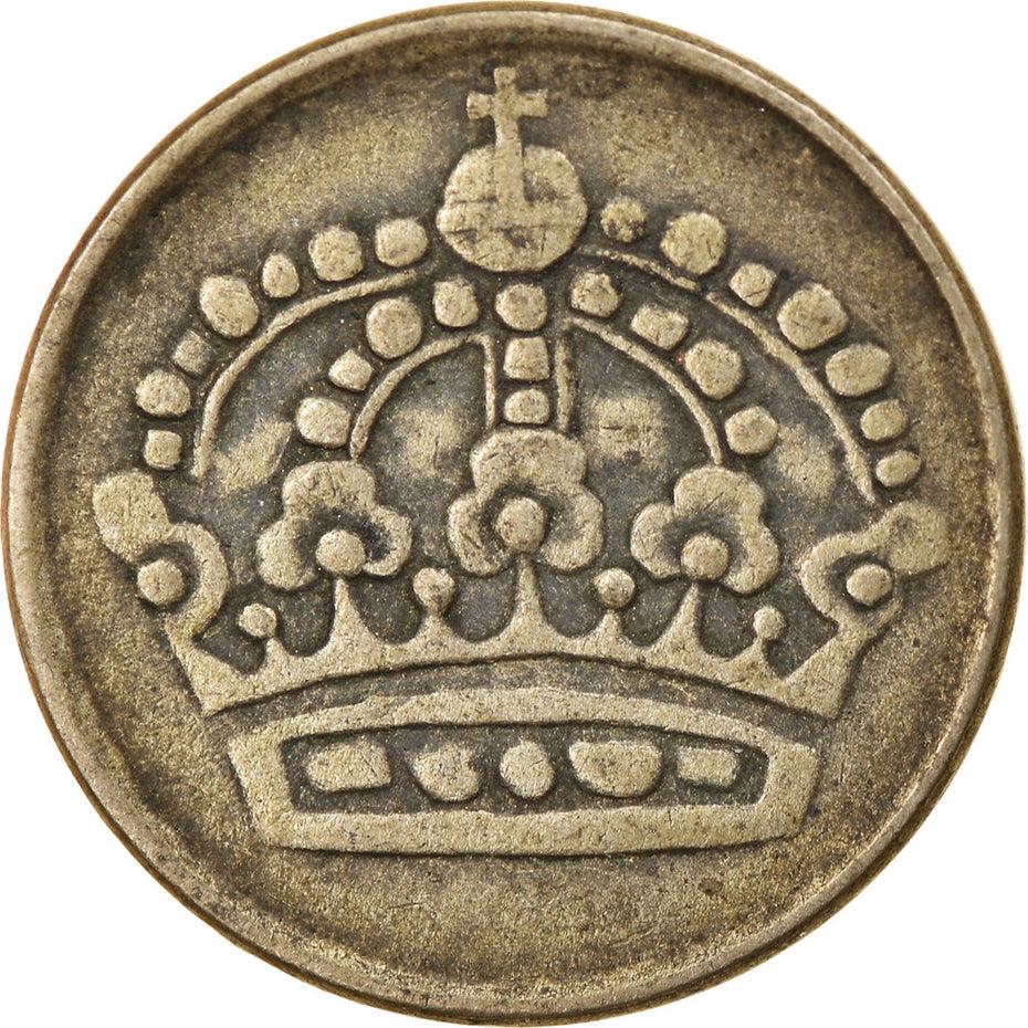 Swedish Coin 25 Ore Coin | King Gustaf VI Adolf | Crown | Sweden | 1952 - 1961