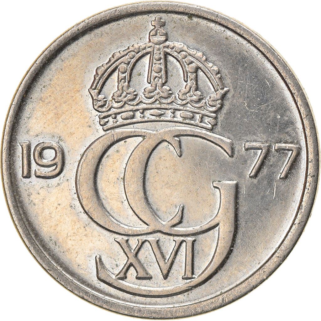 Swedish Coin 25 Öre | King Carl XVI Gustaf | Sweden | 1976 - 1984