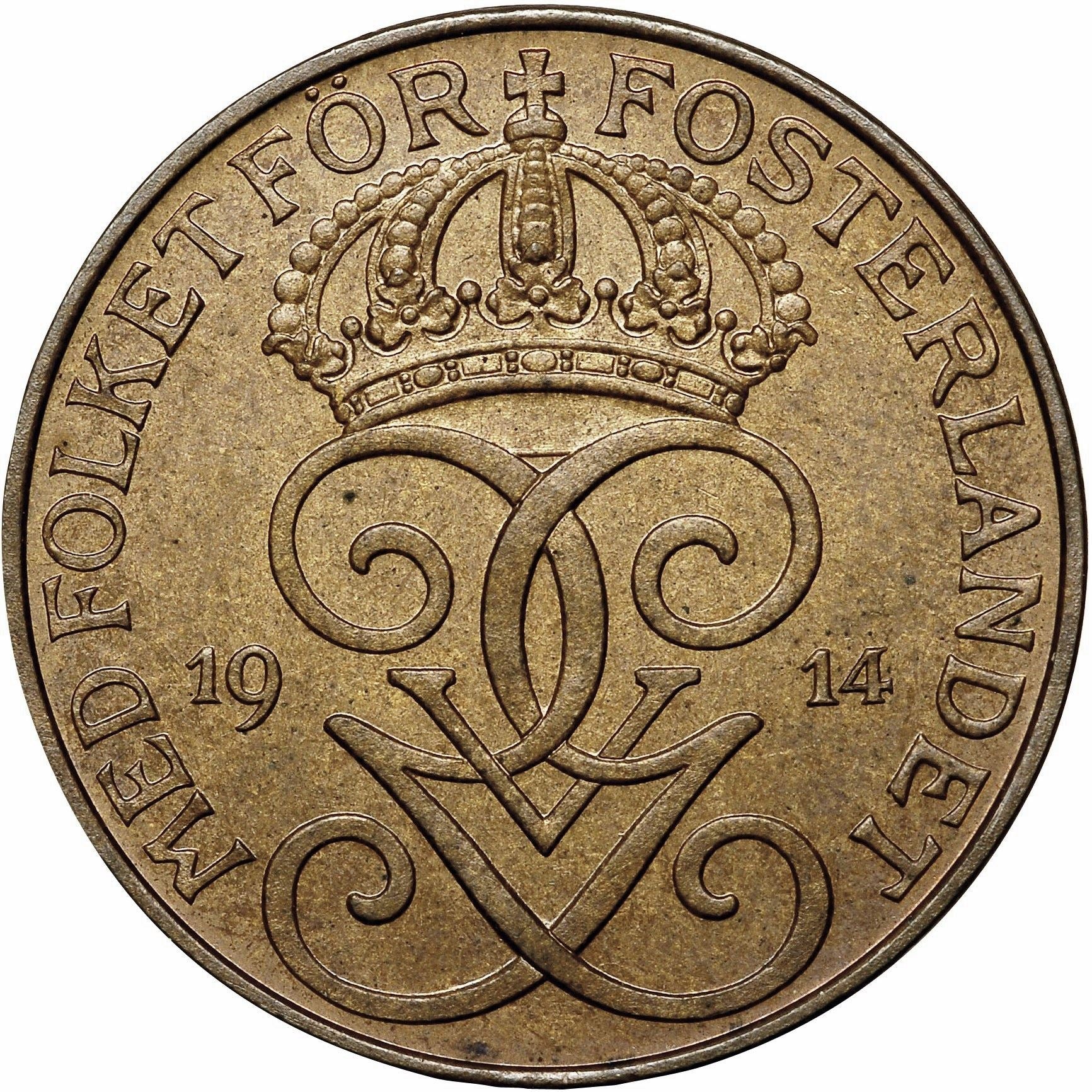 Swedish Coin 5 Öre | King Gustaf V | Sweden | 1909 - 1950