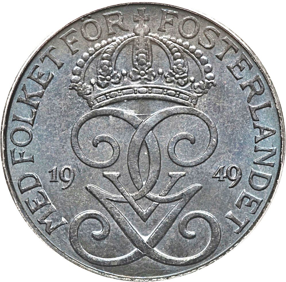 Swedish Coin 5 Öre | King Gustaf V | Sweden | 1942 - 1950