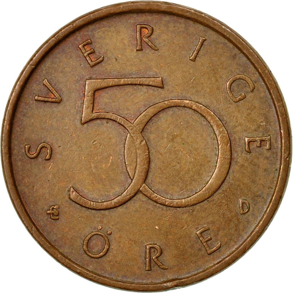 Swedish Coin 50 Öre | King Carl XVI Gustaf | Crown | Sweden | 1992 - 2009