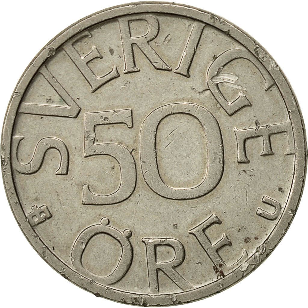 Swedish Coin 50 Öre | King Carl XVI Gustaf | Sweden | 1976 - 1991