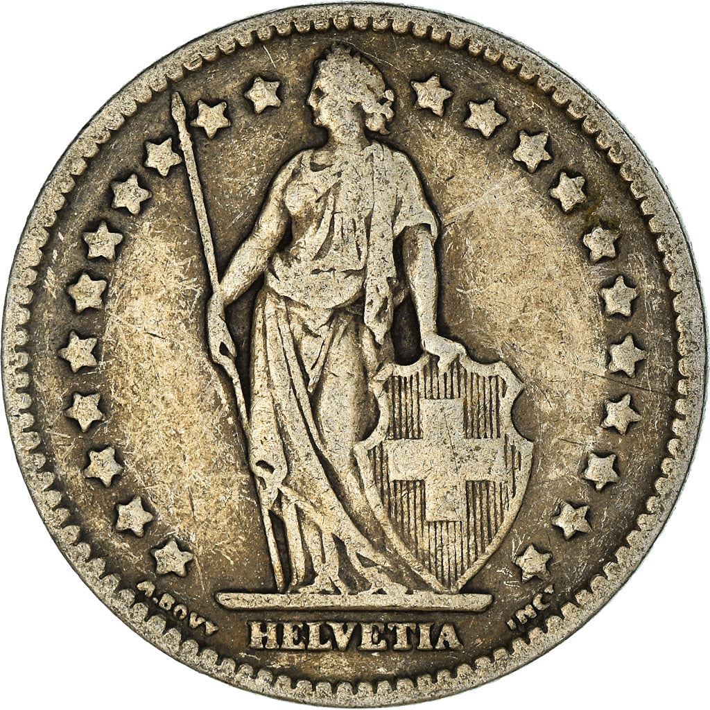 Switzerland Coin Swiss 1 Franc | Helvetia | KM24 | 1875 - 1967