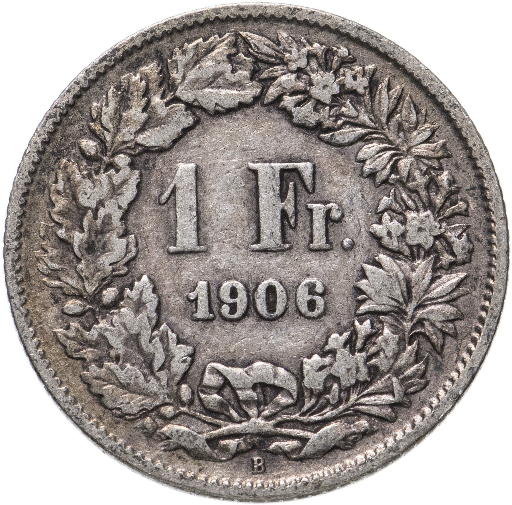 Switzerland Coin Swiss 1 Franc | Helvetia | KM24 | 1875 - 1967