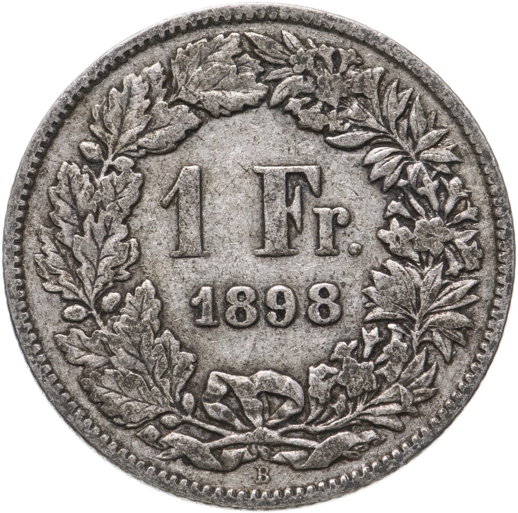 Switzerland Coin Swiss 1 Franc | Helvetia | KM24 | 1875 - 1967