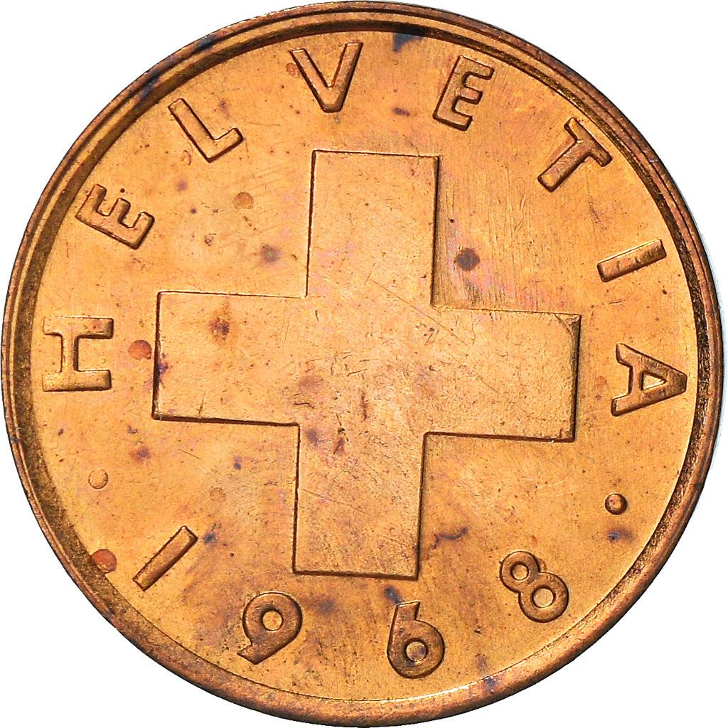 Switzerland Coin Swiss 1 Rappen | Wheat Spike | Swiss Cross | KM46 | 1948 - 2006