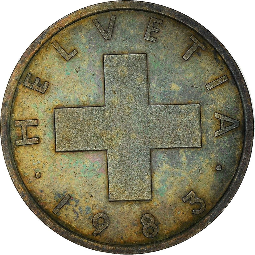 Switzerland Coin Swiss 1 Rappen | Wheat Spike | Swiss Cross | KM46 | 1948 - 2006