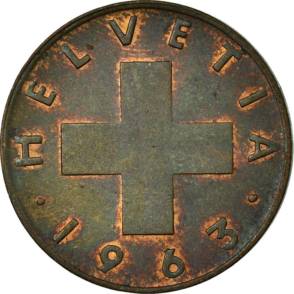 Switzerland Coin Swiss 1 Rappen | Wheat Spike | Swiss Cross | KM46 | 1948 - 2006