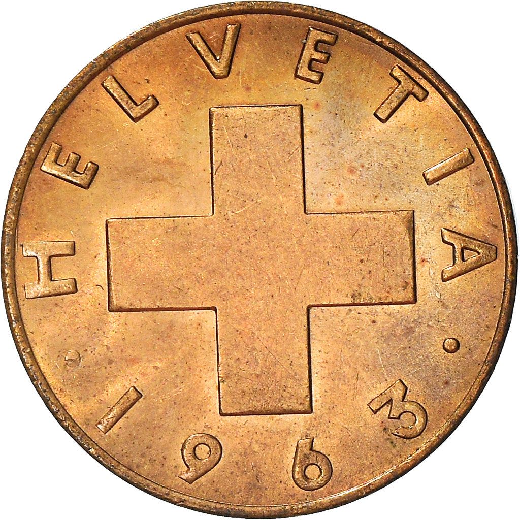 Switzerland Coin Swiss 1 Rappen | Wheat Spike | Swiss Cross | KM46 | 1948 - 2006