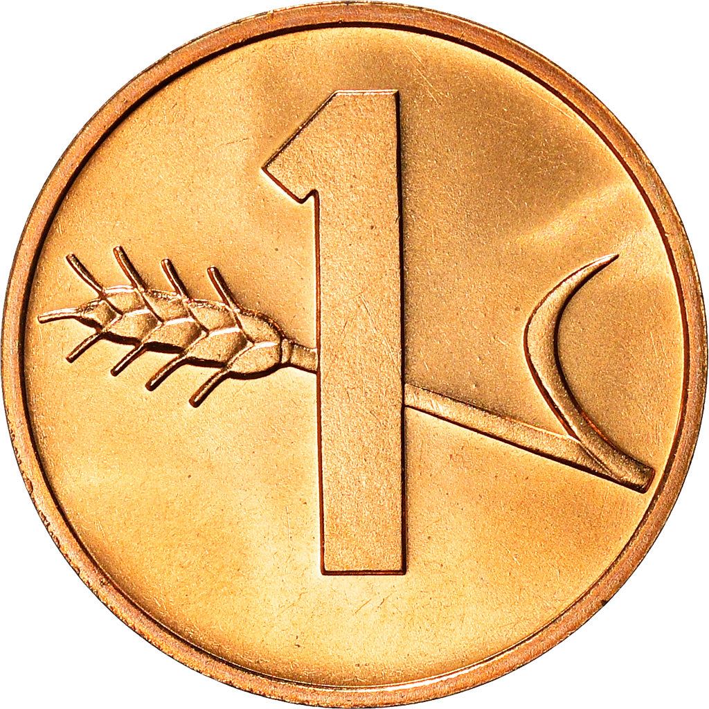 Switzerland Coin Swiss 1 Rappen | Wheat Spike | Swiss Cross | KM46 | 1948 - 2006