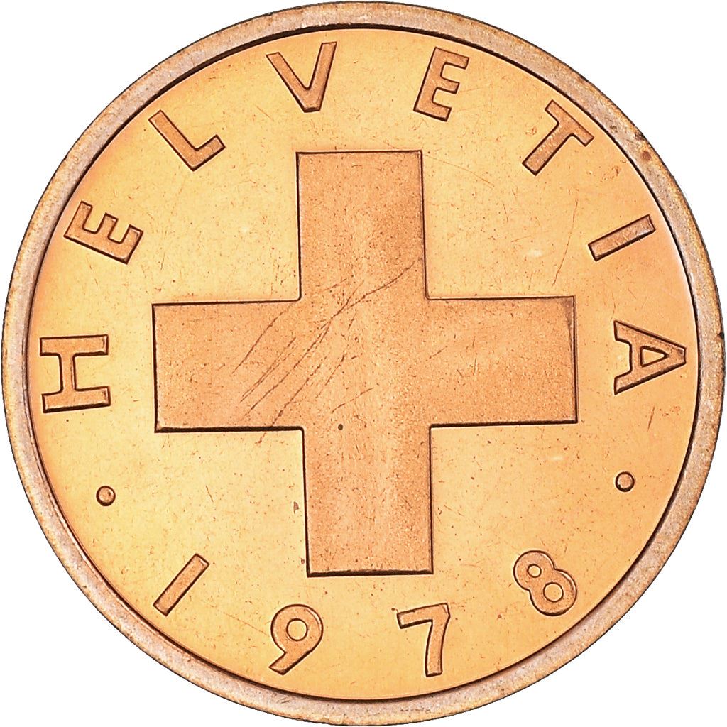 Switzerland Coin Swiss 1 Rappen | Wheat Spike | Swiss Cross | KM46 | 1948 - 2006