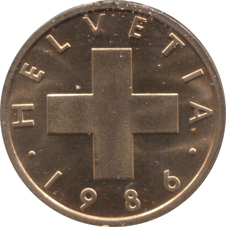 Switzerland Coin Swiss 1 Rappen | Wheat Spike | Swiss Cross | KM46 | 1948 - 2006