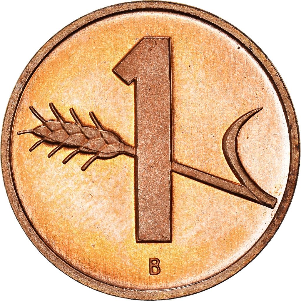 Switzerland Coin Swiss 1 Rappen | Wheat Spike | Swiss Cross | KM46 | 1948 - 2006