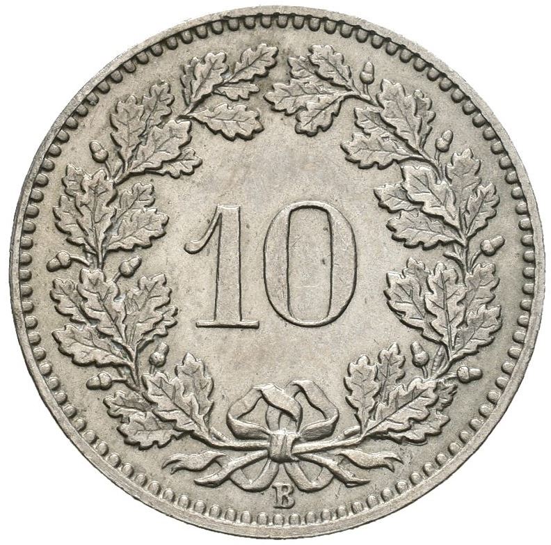 Switzerland Coin Swiss 10 Rappen | Goddess of Liberty Libertas | KM27 | 1879 - 2021