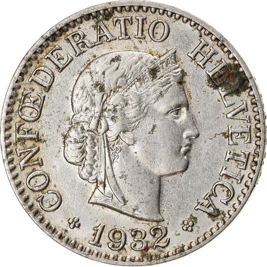 Switzerland Coin Swiss 10 Rappen | Goddess of Liberty Libertas | KM27b | 1932 - 1939