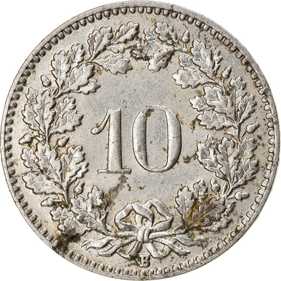 Switzerland Coin Swiss 10 Rappen | Goddess of Liberty Libertas | KM27b | 1932 - 1939