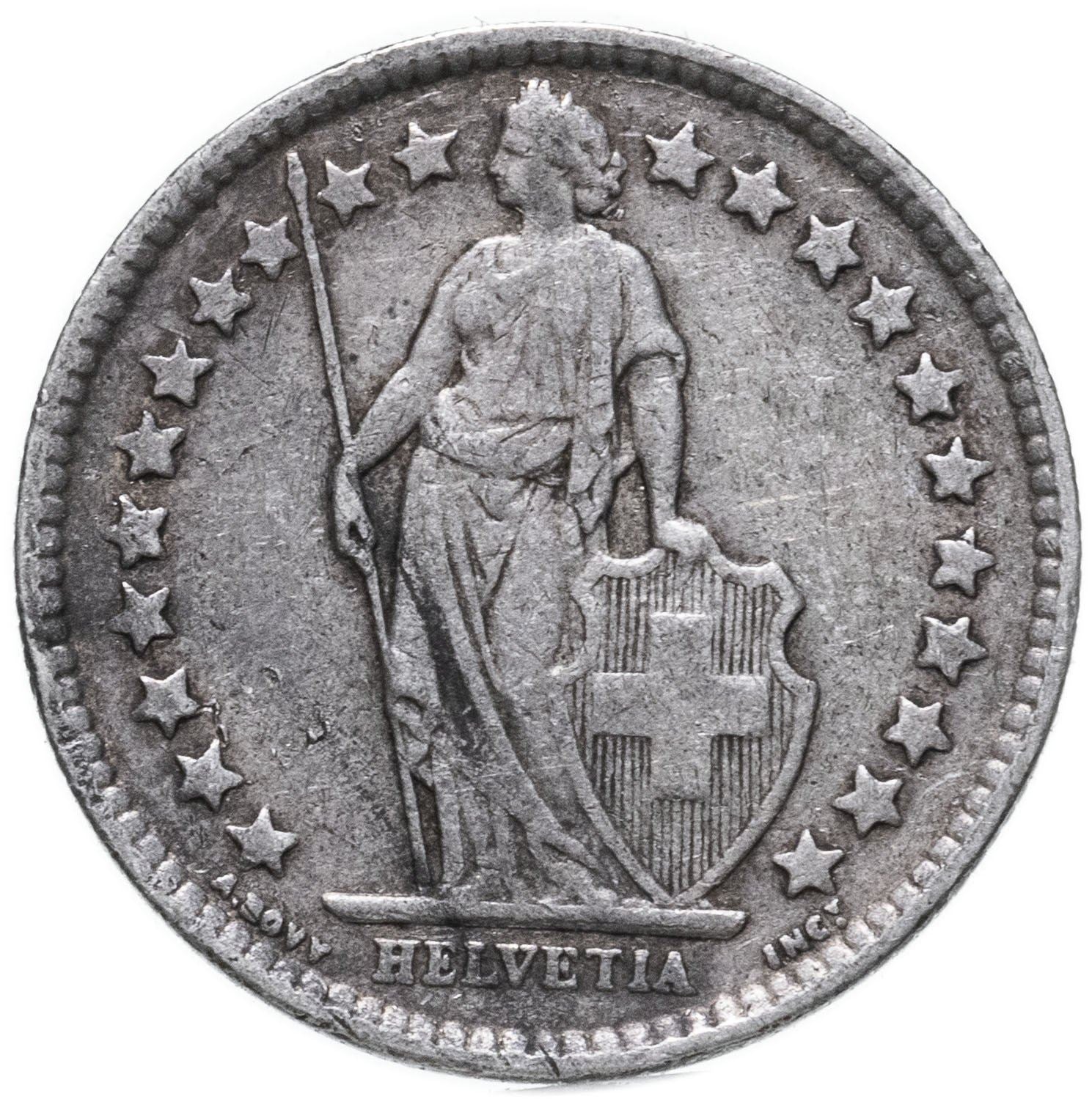 Switzerland Coin Swiss ½ Franc | Helvetia | KM23 | 1875 - 1967