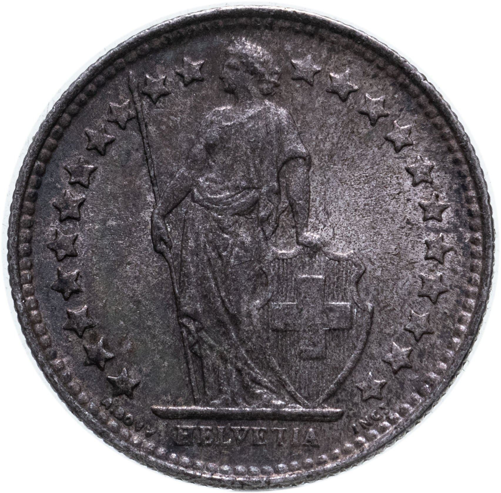 Switzerland Coin Swiss ½ Franc | Helvetia | KM23 | 1875 - 1967