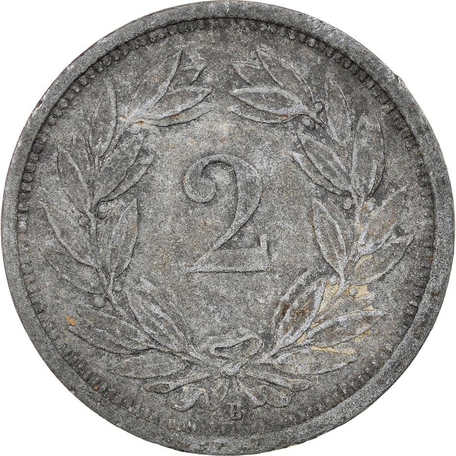 Switzerland Coin Swiss 2 Rappen | Hat | Feather | KM4.2b | 1942 - 1946