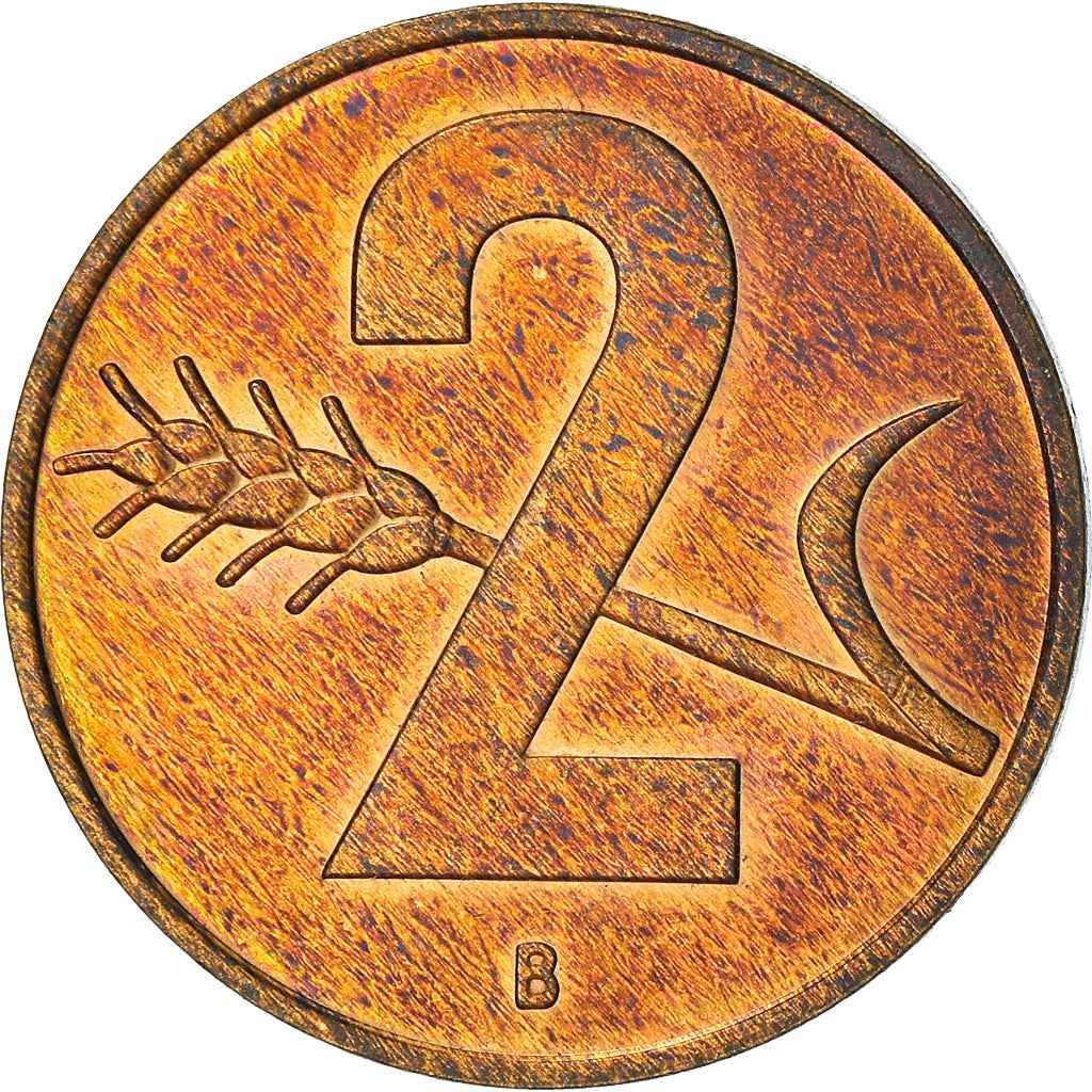 Switzerland Coin Swiss 2 Rappen | Wheat Spike | Swiss Cross | KM47 | 1948 - 1974