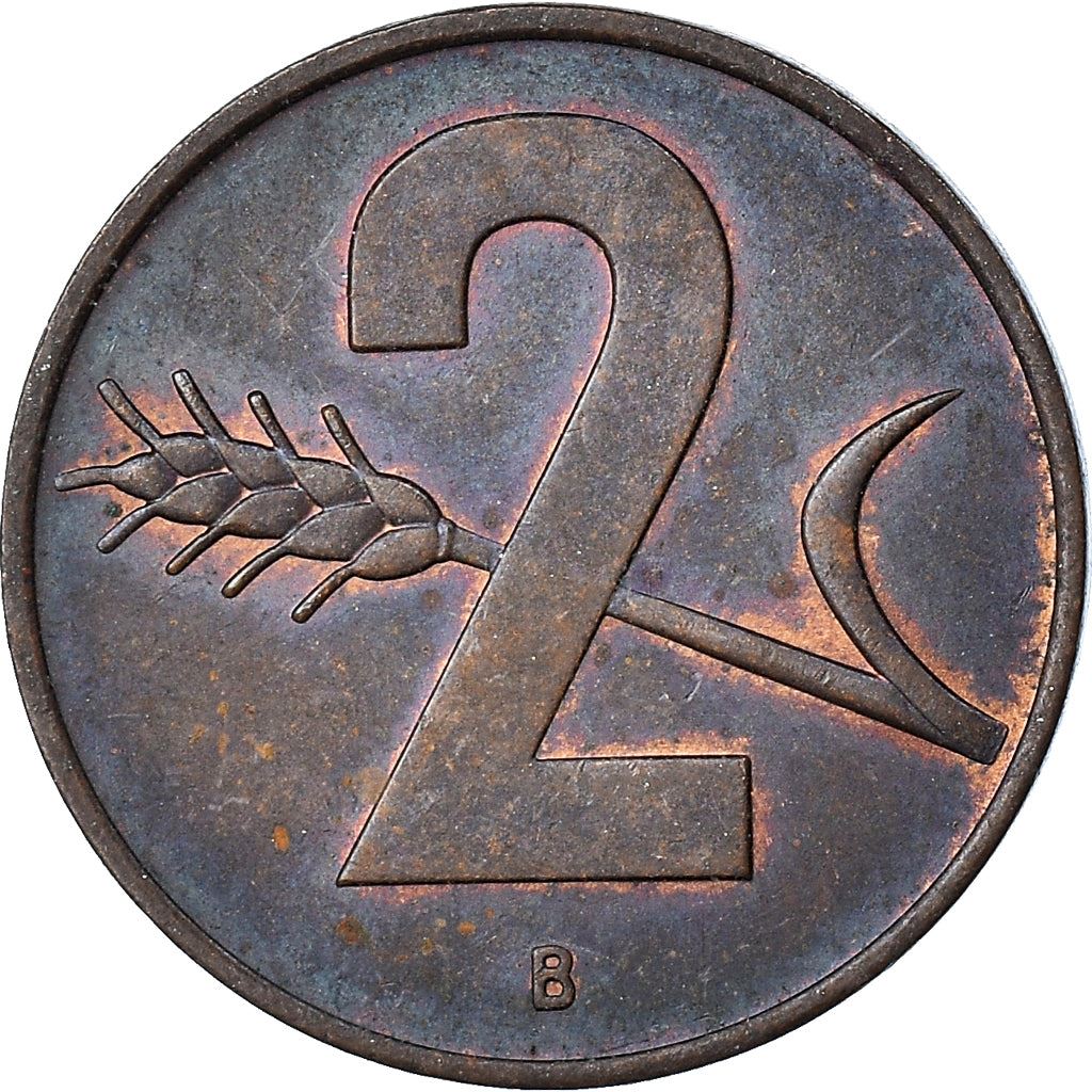 Switzerland Coin Swiss 2 Rappen | Wheat Spike | Swiss Cross | KM47 | 1948 - 1974