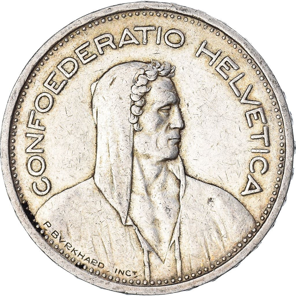 Switzerland Coin Swiss 5 Francs | Composer Paul Burkhard | KM40 | 1931 - 1969