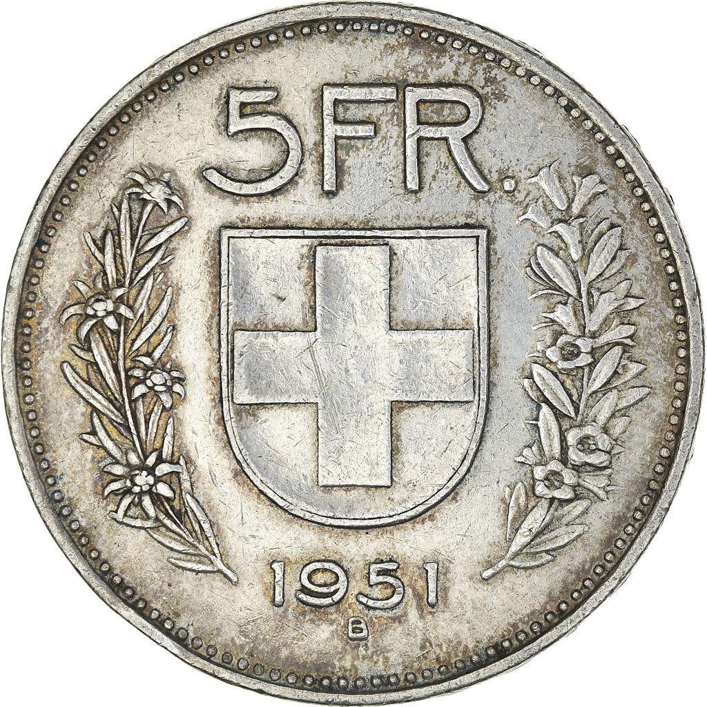 Switzerland Coin Swiss 5 Francs | Composer Paul Burkhard | KM40 | 1931 - 1969