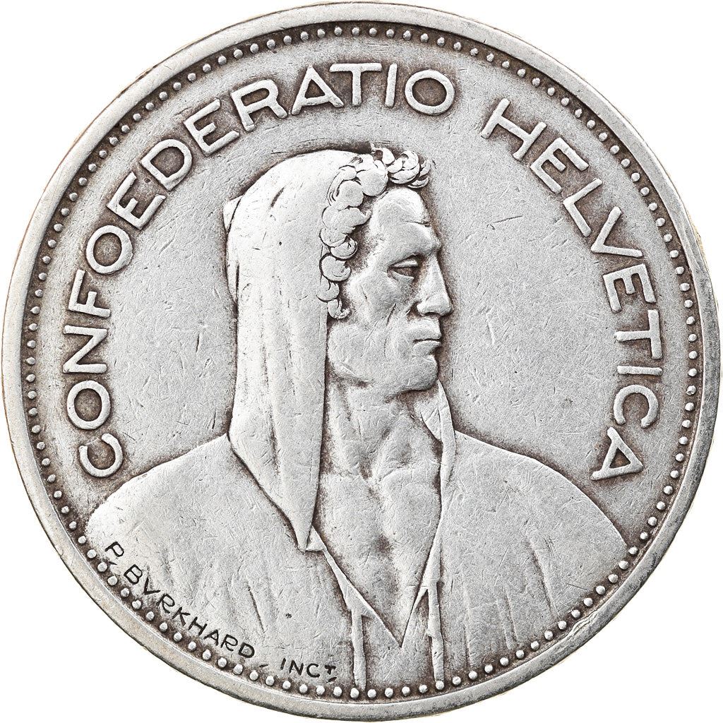 Switzerland Coin Swiss 5 Francs | Composer Paul Burkhard | KM40 | 1931 - 1969