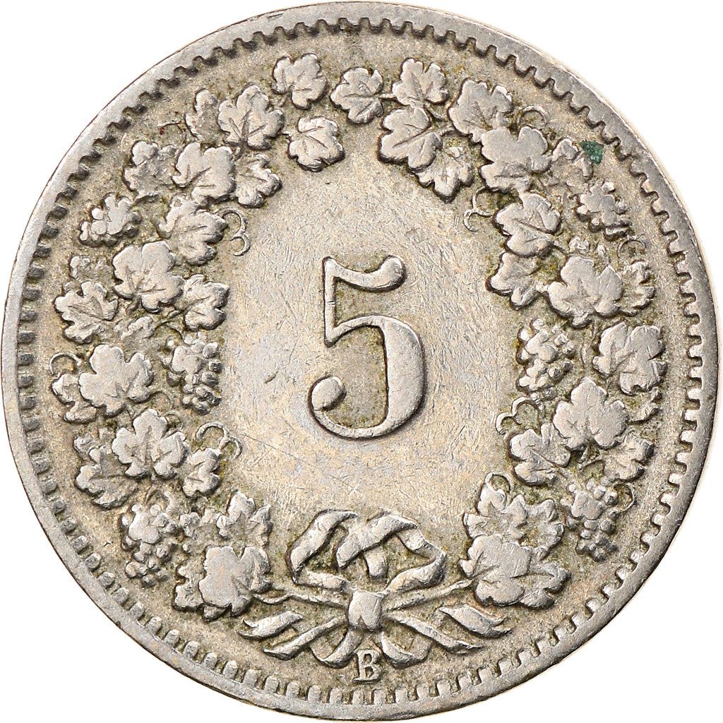 Switzerland Coin Swiss 5 Rappen | Goddess of Liberty Libertas | KM26 | 1879 - 1980