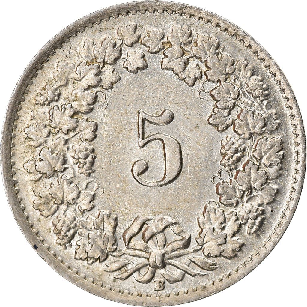 Switzerland Coin Swiss 5 Rappen | Goddess of Liberty Libertas | KM26 | 1879 - 1980