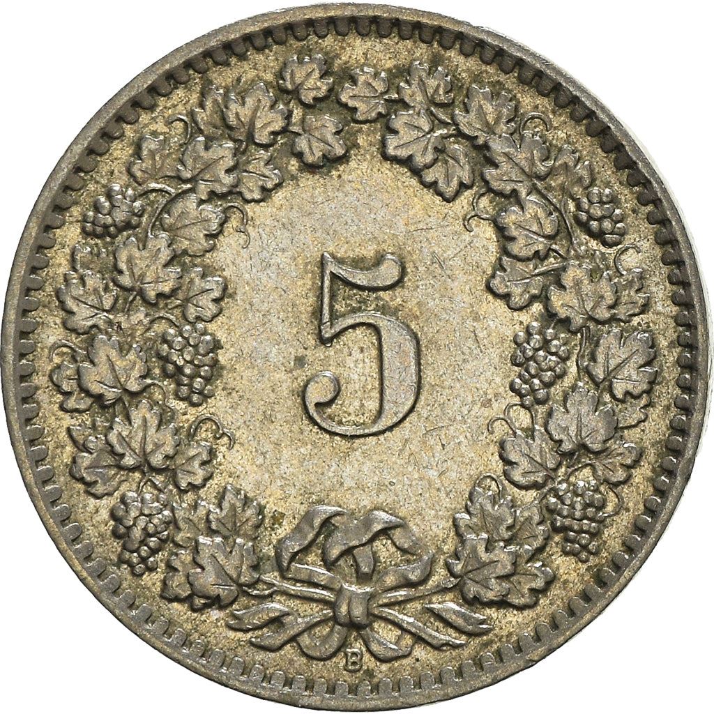 Switzerland Coin Swiss 5 Rappen | Goddess of Liberty Libertas | KM26 | 1879 - 1980