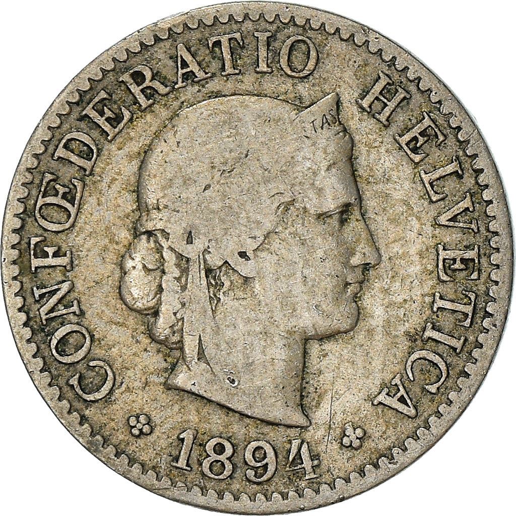 Switzerland Coin Swiss 5 Rappen | Goddess of Liberty Libertas | KM26 | 1879 - 1980