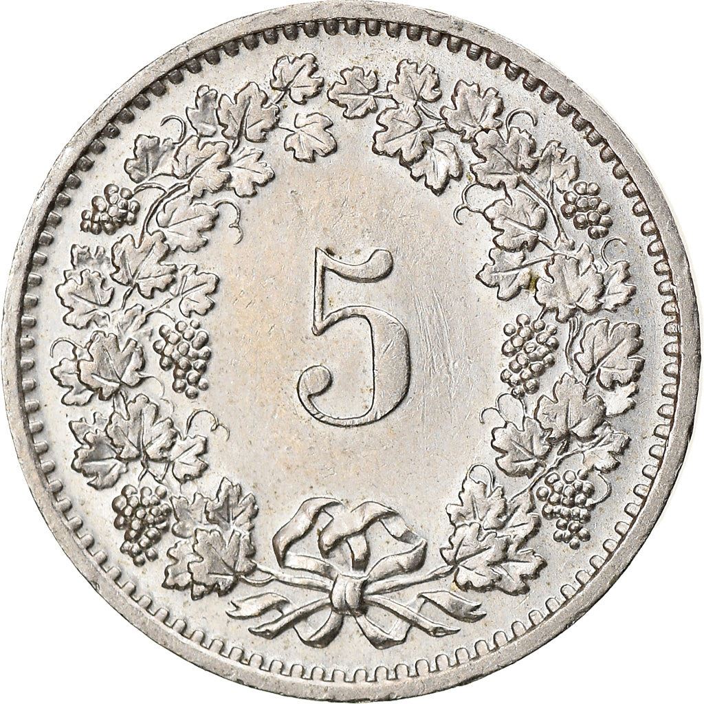 Switzerland Coin Swiss 5 Rappen | Goddess of Liberty Libertas | KM26 | 1879 - 1980