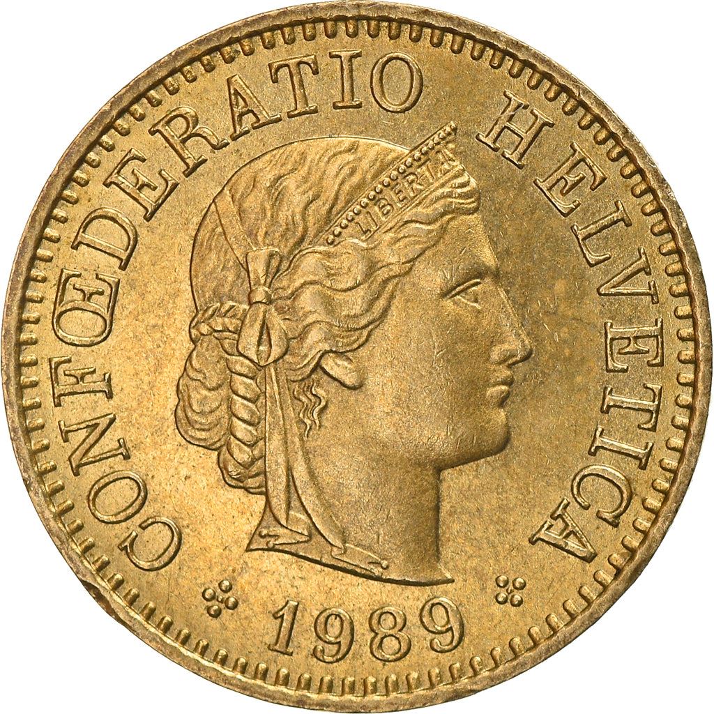 Switzerland Coin Swiss 5 Rappen | Goddess of Liberty Libertas | KM26c | 1981 - 2021