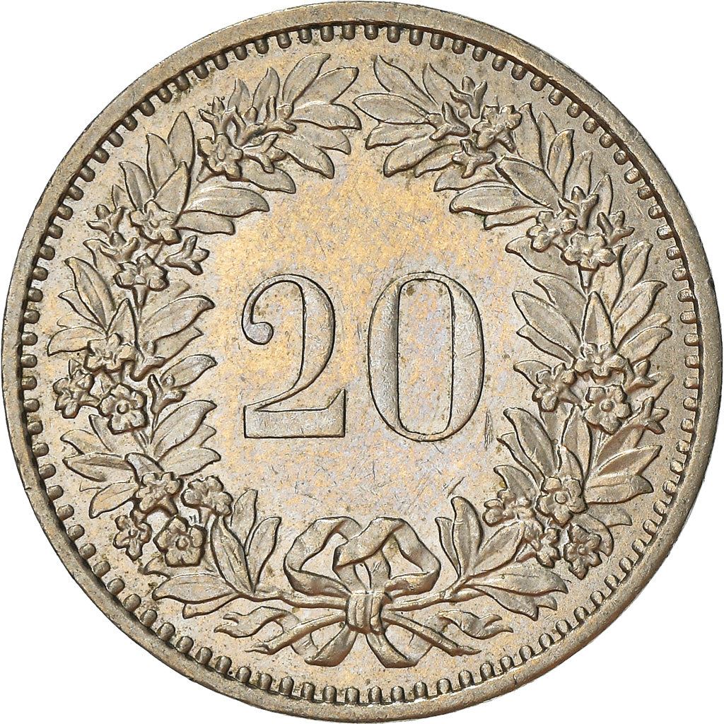 Switzerland | Swiss | 20 Rappen Coin | Goddess of Liberty Libertas | KM29a | 1939 - 2021